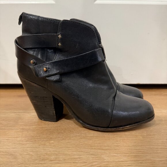 Rag & Bone Leather Ankle Boots – Black, Size 37 - Picture 3 of 4